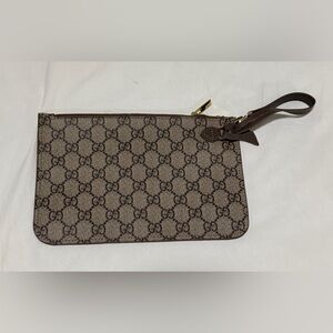 Beige and Brown Monogram Pouch